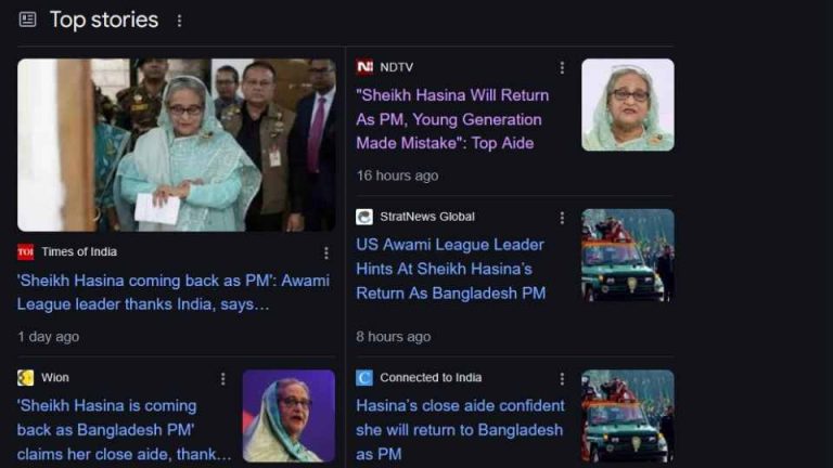 শেখ হাসিনার বাংলাদেশে ফেরার খবরে সয়লাব ভারতের মিডিয়া