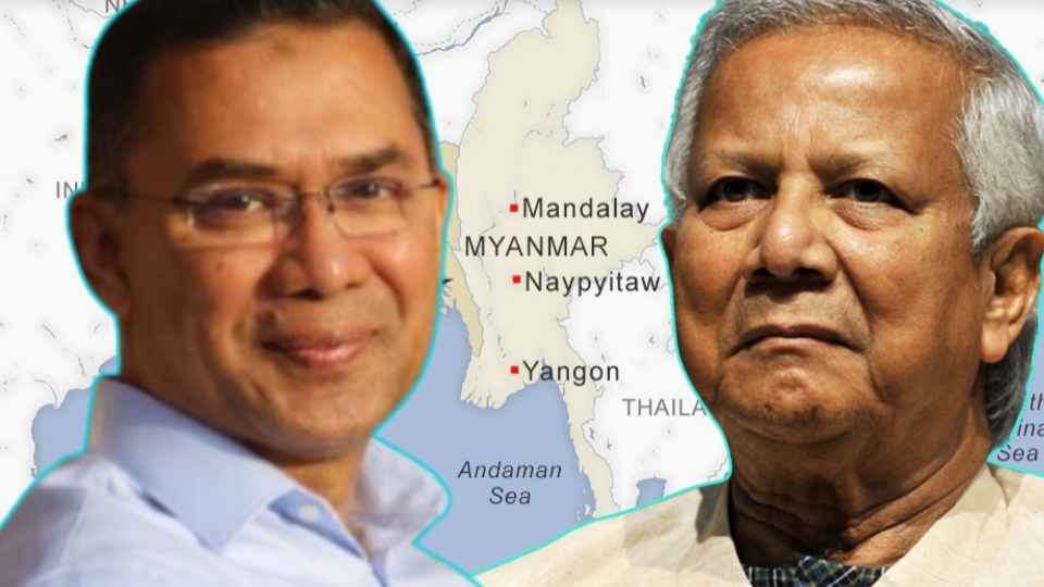 বিএনপির ভারপ্রাপ্ত চেয়ারম্যান তারেক রহমান ও প্রধান উপদেষ্টা মুহাম্মদ ইউনূস।