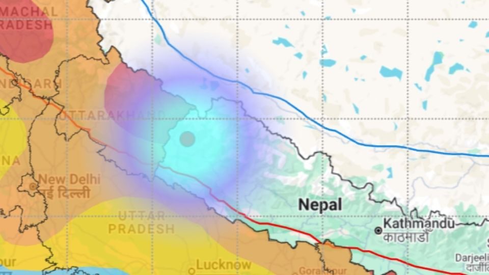 ভারতের ন্যাশনাল সেন্টার ফর সিসমোলজি থেকে পাওয়া চিত্র।