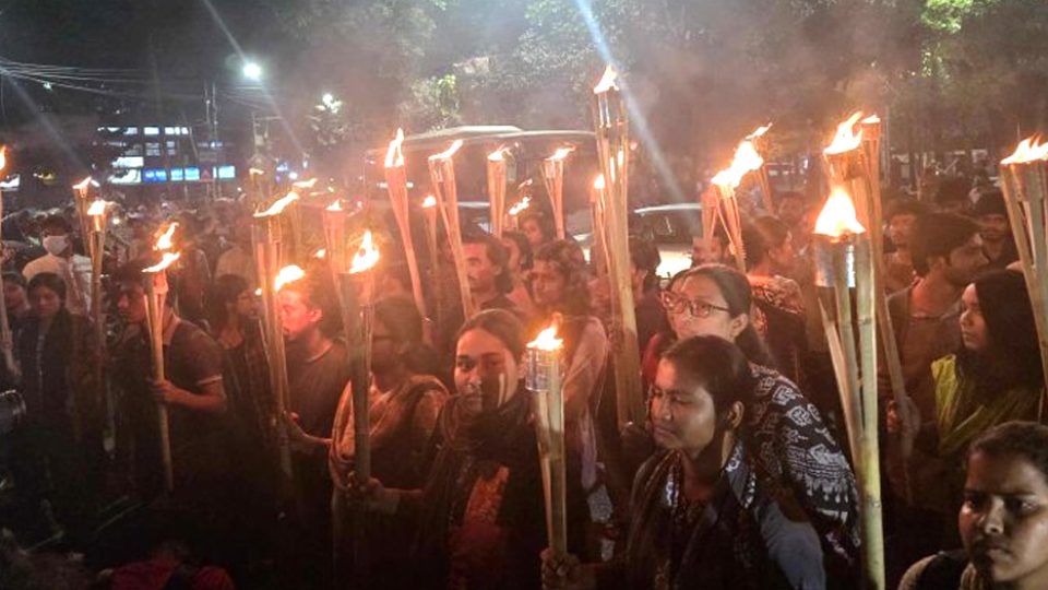 Procession at Dhaka University