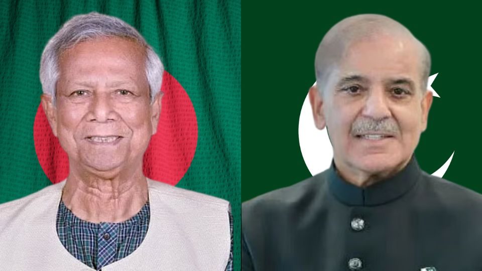 প্রধান উপদেষ্টা মুহাম্মদ ইউনূস ও পাকিস্তানের প্রধানমন্ত্রী শাহবাজ শরীফ।