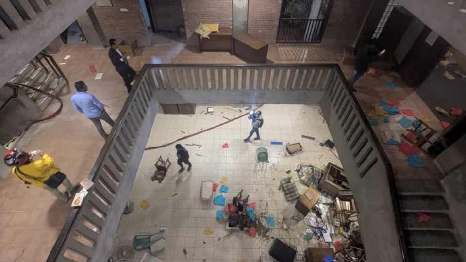 শিশুদের শ্রেণিকক্ষ থেকে শুরু করে বাদ্যযন্ত্র- কিছুই বাদ যায়নি দুর্বৃত্তদের হাত থেকে।