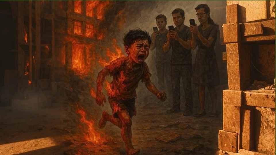 প্রতীকী ছবিতে প্রতিবাদ।